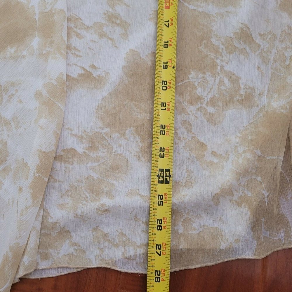 Catherines Tan & White Printed V-Neck Flutter Sleeve Draped Blouse Size 2X - Picture 11 of 11